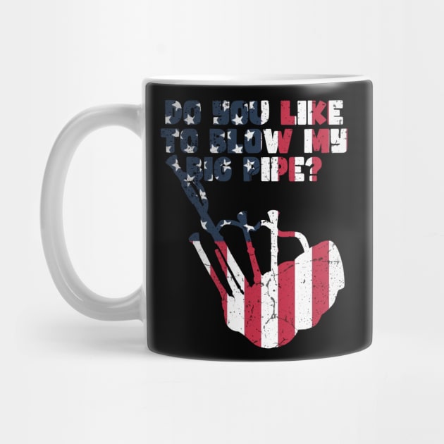 BAGPIPER AMERICAN FLAG by Tee Trends